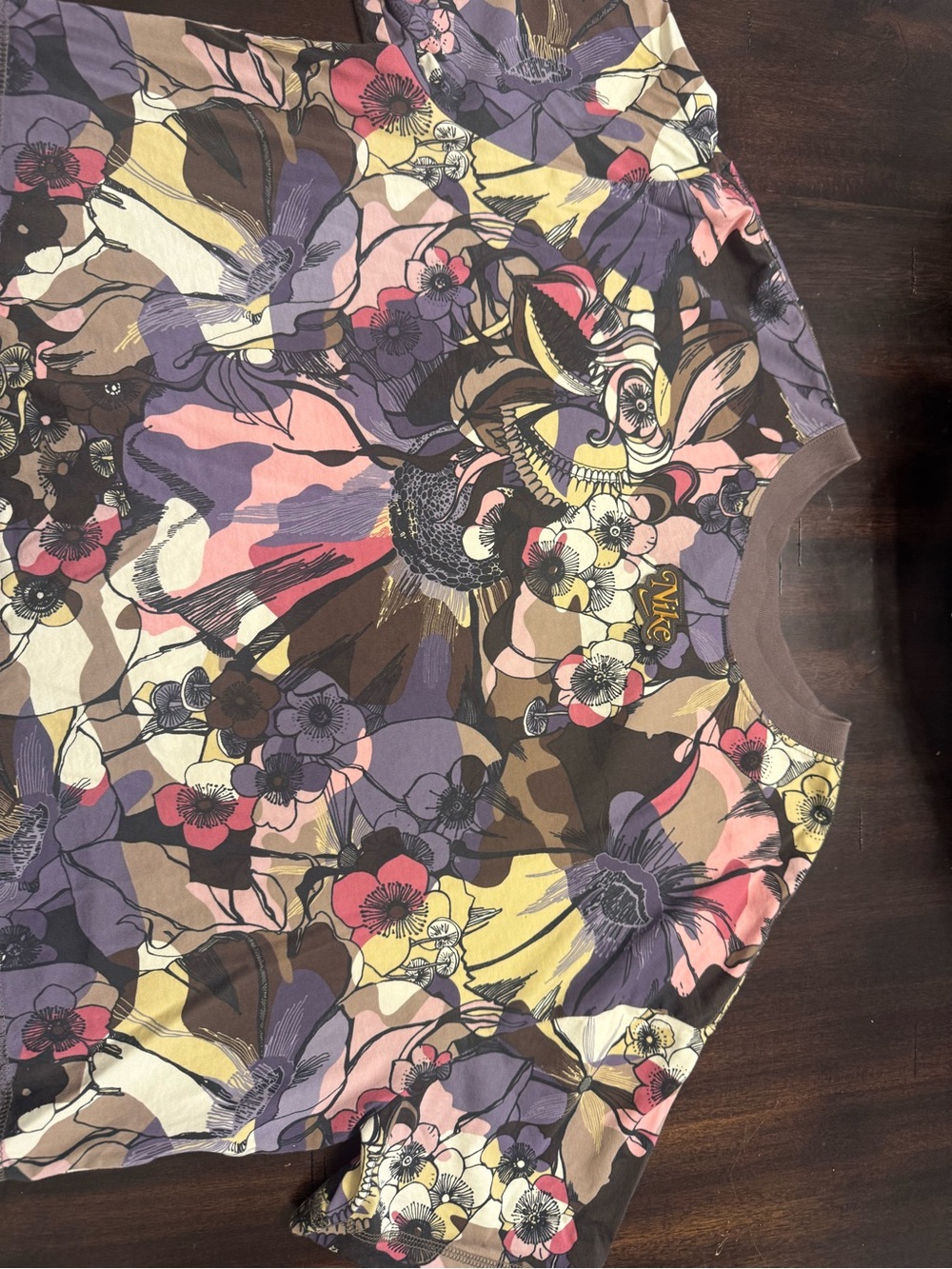Nike Multicolor Floral Graphic Tee with Purple Accents